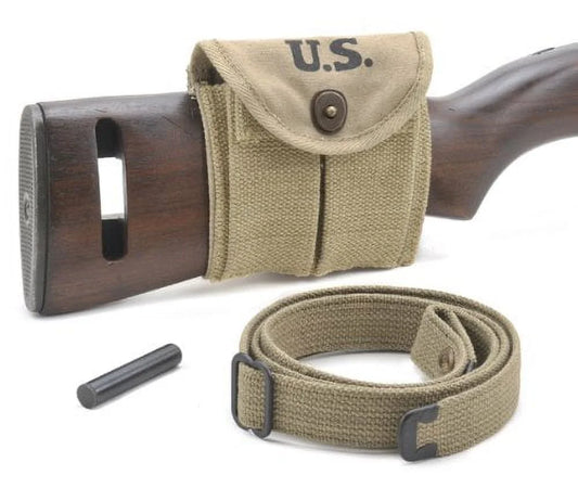 M1 Carbine Sling Oiler and Buttstock Pouch, Expertly Handcrafted Replica, Khaki